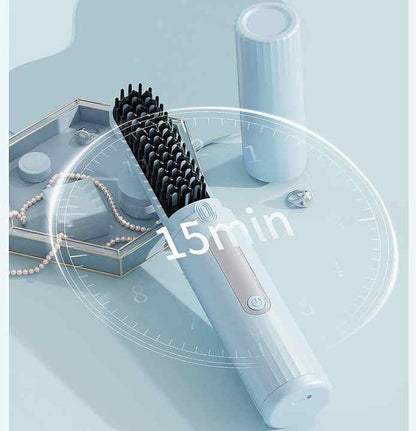 Cordless Hair Straightener Brush with Adjustable Temperature - Black V888-ELOSUNG15318