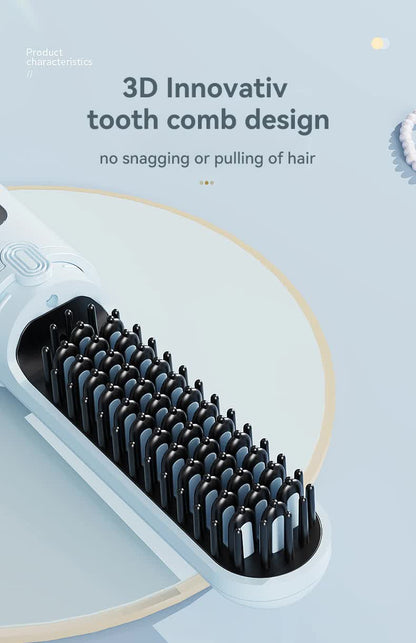 Cordless Hair Straightener Brush with Adjustable Temperature - Black V888-ELOSUNG15318