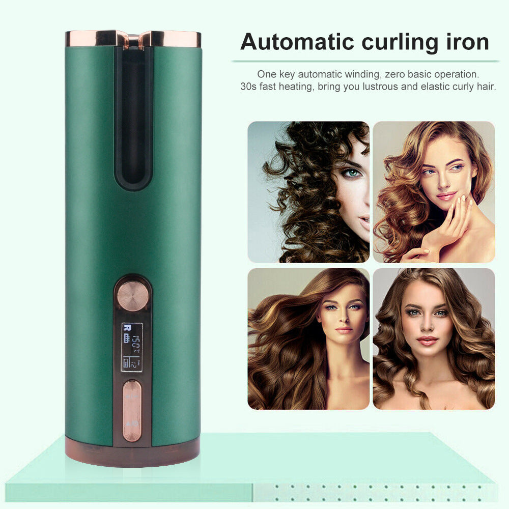 Cordless Automatic Hair Curler with Adjustable Temperature - Green V888-ELOSUNG15320