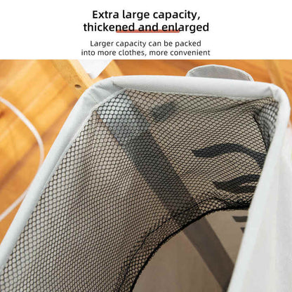 Rolling Laundry Basket with Wheels - 42L Capacity, Beige, 39*18.5*58CM V888-ELOSUNG15355