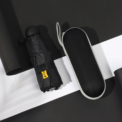 Black Compact 5-Fold Umbrella with UV Protection, Wind Resistance, and Travel-Friendly Design V888-ELOSUNG15373