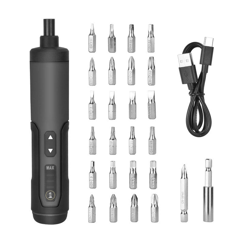 3.6V Li-ion Cordless Electric Screwdriver Set with 24 Bits, LED Light, and Torque Adjustment, 300rmp V888-ELOSUNG15409