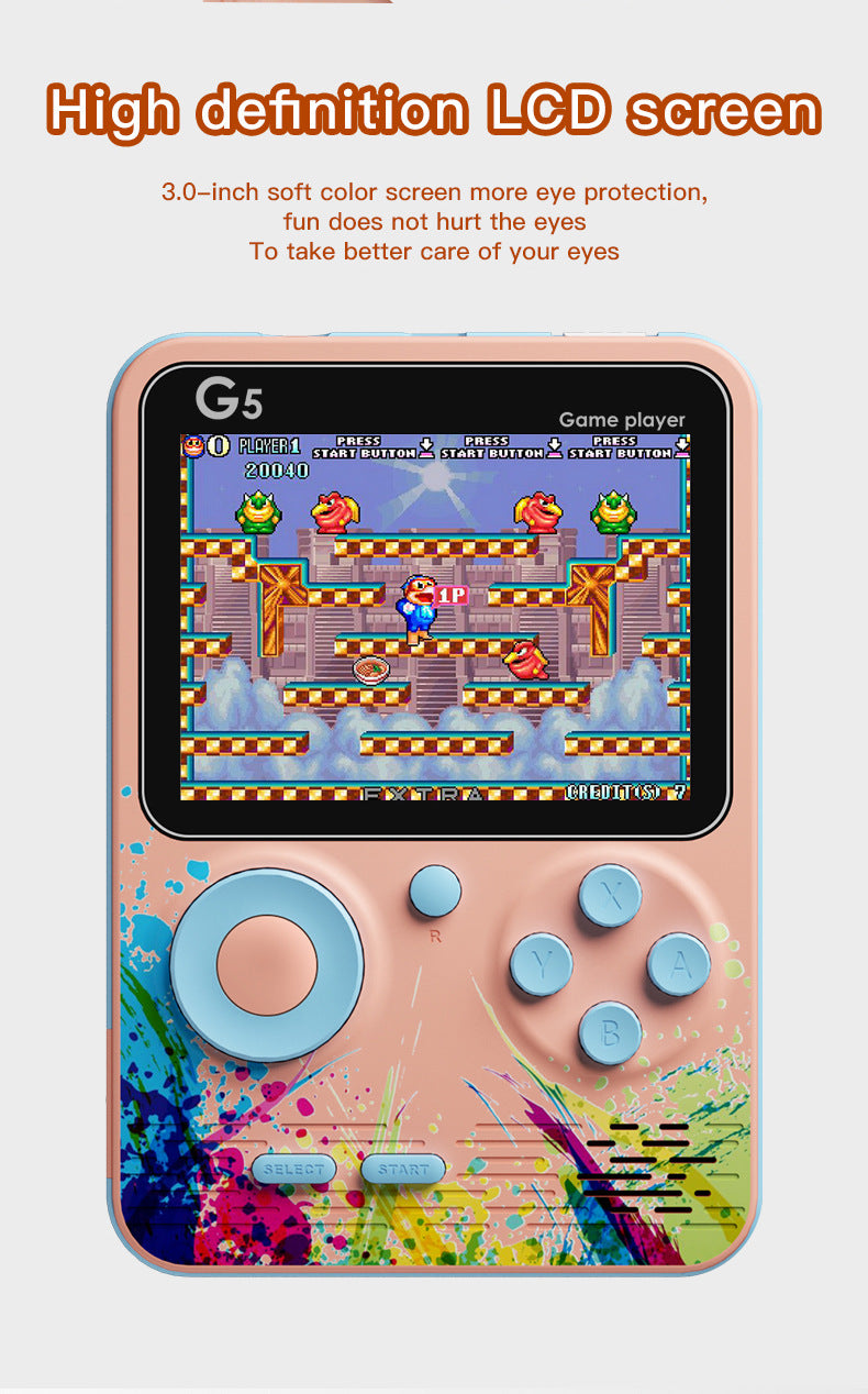 G5 Retro Handheld Game Console with 500 Classic Games - Sky Blue with gamepad V888-ELOSUNG15426