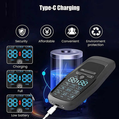 Dual Output EMS/TENS Massage Device with 9 Modes and Type-C Charging, (8 Adhesive Pads) V888-ELOSUNG15456