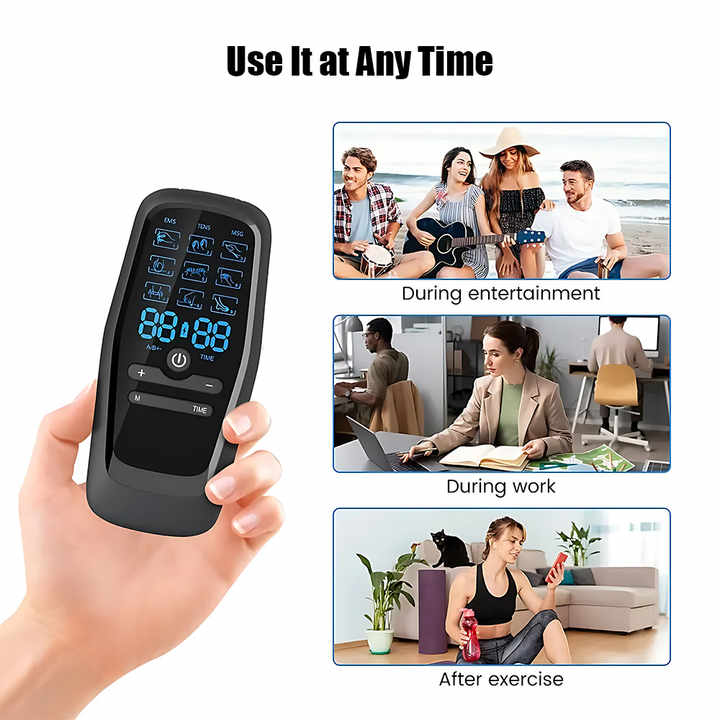 Dual Output EMS/TENS Massage Device with 9 Modes and Type-C Charging, (8 Adhesive Pads) V888-ELOSUNG15456