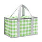 2PCS Green Insulated Picnic Lunch Bag with Checkered Design, Thermal Storage for Hot and Cold Items V888-ELOSUNG15476