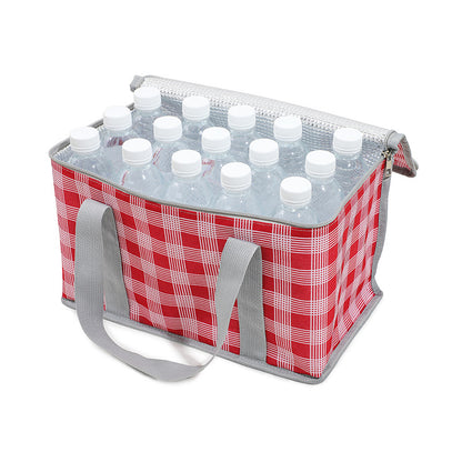 2PCS Green Insulated Picnic Lunch Bag with Checkered Design, Thermal Storage for Hot and Cold Items V888-ELOSUNG15476