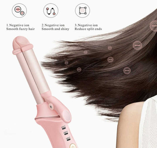Pink Mini Cordless Hair Curler with Adjustable Heat Settings and USB Charging V888-ELOSUNG15481