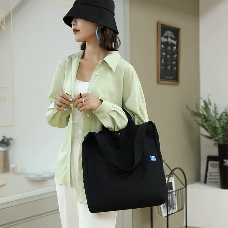 Apricot Minimalist Nylon Tote Bag with Adjustable Shoulder Strap, Large Capacity V888-ELOSUNG15499