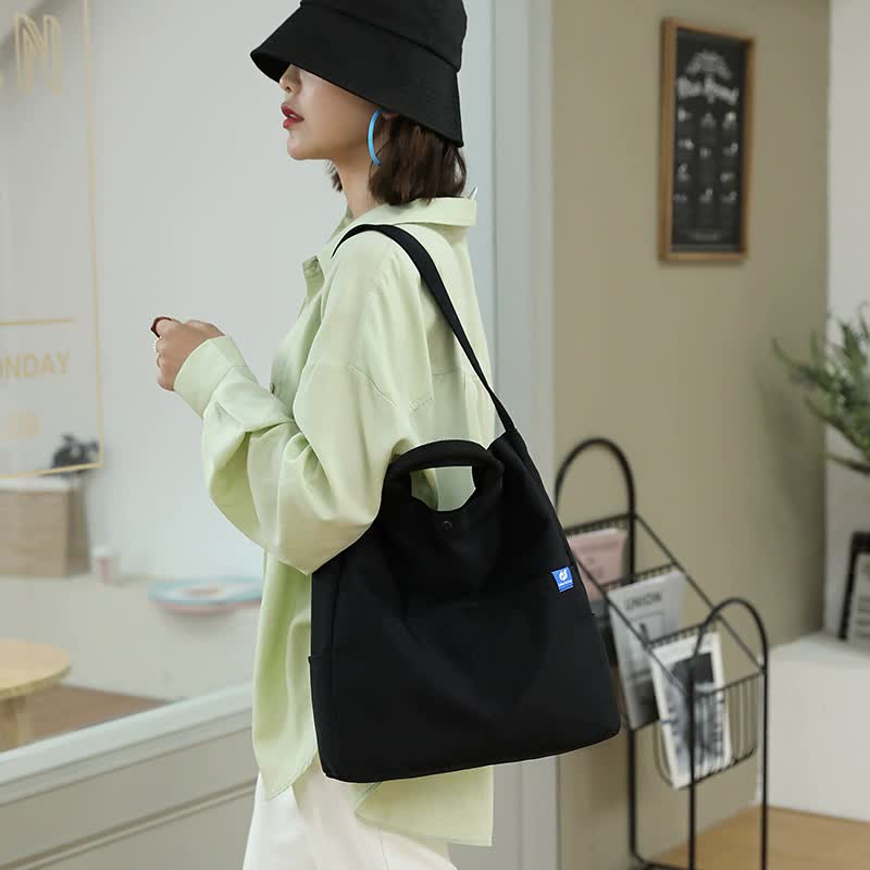 Apricot Minimalist Nylon Tote Bag with Adjustable Shoulder Strap, Large Capacity V888-ELOSUNG15499