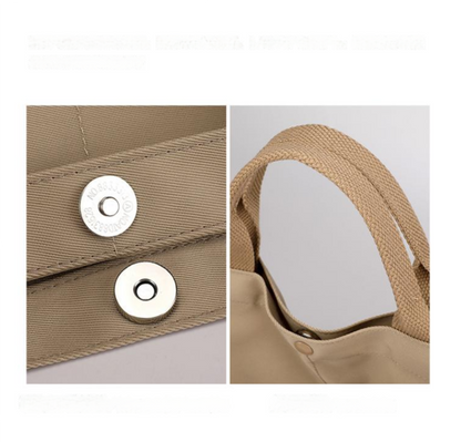 Apricot Minimalist Nylon Tote Bag with Adjustable Shoulder Strap, Large Capacity V888-ELOSUNG15499