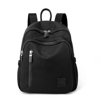 Black Mini Nylon Multi-Compartment Backpack - Lightweight and Stylish Everyday Bag V888-ELOSUNG15501