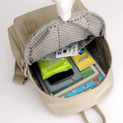 Apricot Mini Nylon Multi-Compartment Backpack - Lightweight and Stylish Everyday Bag V888-ELOSUNG15507