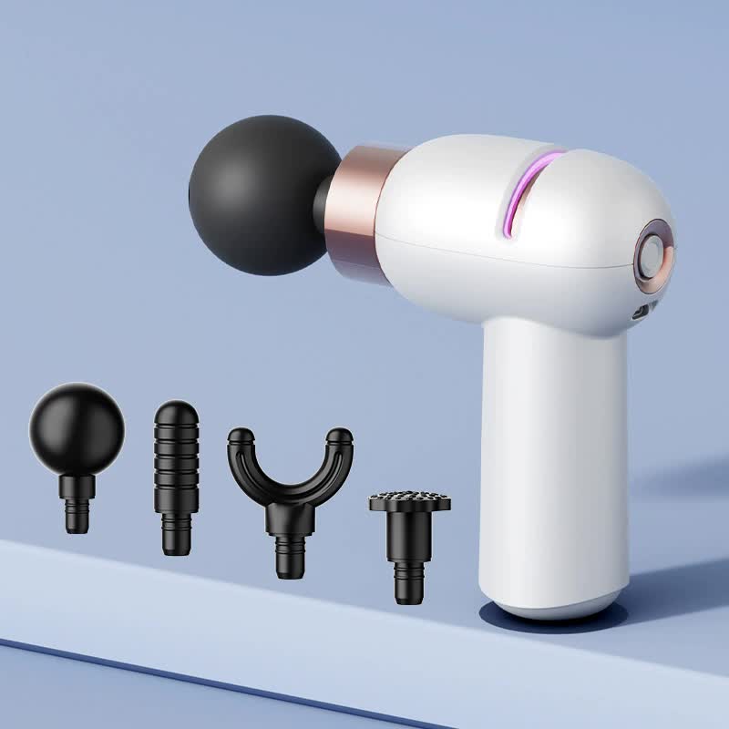 LC-005-White Portable Mini Massage Gun - Quiet Muscle Massager with 6 Speeds V888-ELOSUNG15525