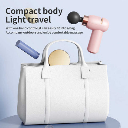 LC-005-White Portable Mini Massage Gun - Quiet Muscle Massager with 6 Speeds V888-ELOSUNG15525