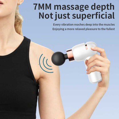 LC-005-White Portable Mini Massage Gun - Quiet Muscle Massager with 6 Speeds V888-ELOSUNG15525