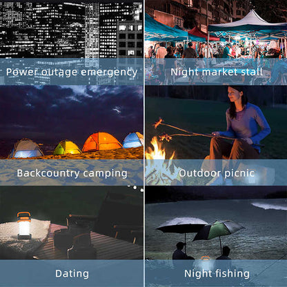 Green Collapsible Portable Solar LED Camping Lantern with USB Charging V888-ELOSUNG15582