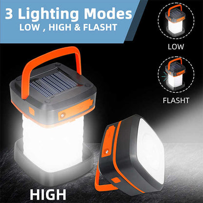 Green Collapsible Portable Solar LED Camping Lantern with USB Charging V888-ELOSUNG15582