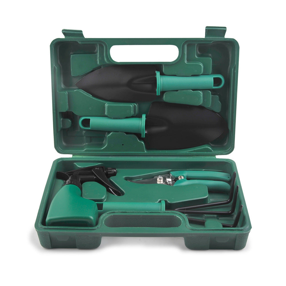 YL/L05 Green 5-Piece Compact Gardening Tool Set with Durable Case - Essential for Home Gardens V888-ELOSUNG15588