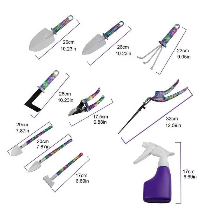 YL/L05 Green 5-Piece Compact Gardening Tool Set with Durable Case - Essential for Home Gardens V888-ELOSUNG15588