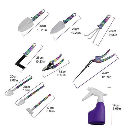 YL/L05 Green 5-Piece Compact Gardening Tool Set with Durable Case - Essential for Home Gardens V888-ELOSUNG15588