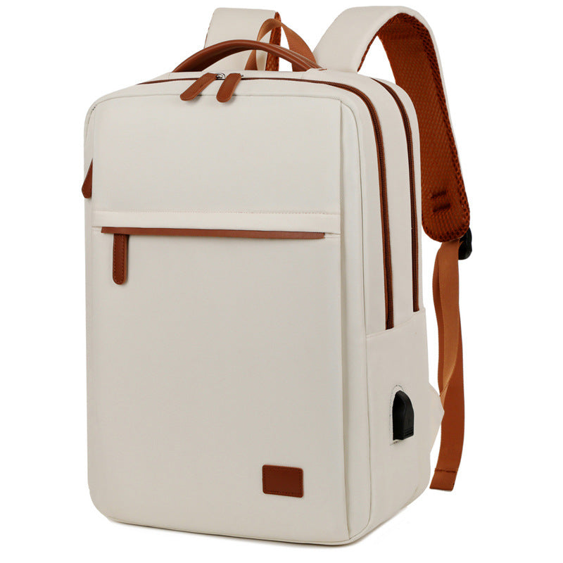 Beige Waterproof Business Backpack - 31L Capacity, Stylish and Versatile V888-ELOSUNG15607