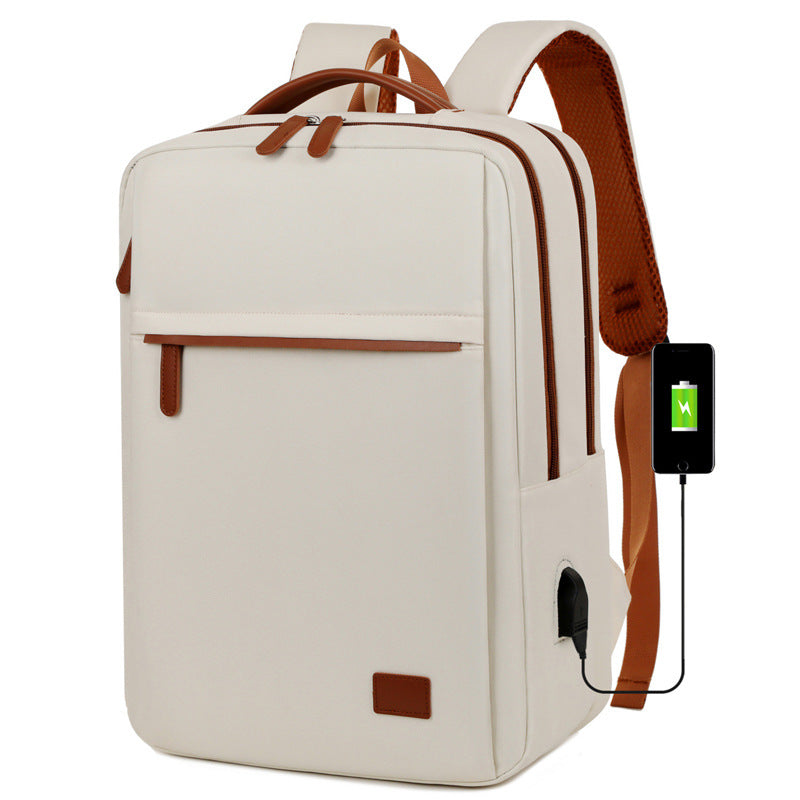 Beige Waterproof Business Backpack - 31L Capacity, Stylish and Versatile V888-ELOSUNG15607