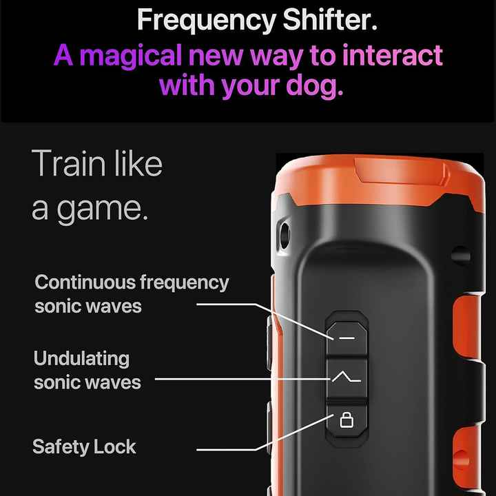 Orange Multifunctional Ultrasonic Dog Repeller & Flashlight - Long-Range SOS Emergency Light V888-ELOSUNG15616