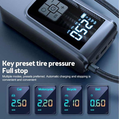 Portable Digital Tire Inflator Pump with LCD Display, Type-C Charging, and 150 PSI Max Pressure V888-ELOSUNG15624