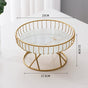 Elegant Iron Art Glass Serving Tray(White Glass) - Round Design with Gold Finish V888-ELOSUNG15632