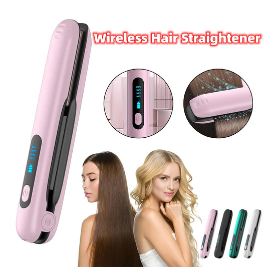 Green Wireless Rechargeable Hair Straightener with 5000mAh Battery - Portable Design & Adjustable Temperature V888-ELOSUNG15641