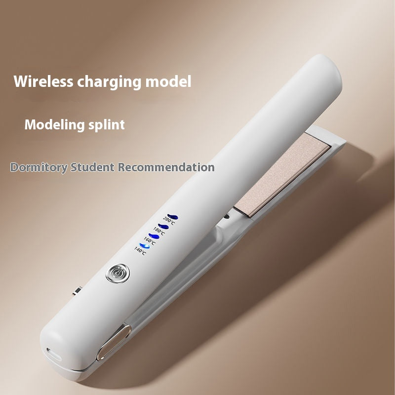 White Portable Wireless Hair Straightener with Adjustable Temperature - USB Type-C Charging, Lightweight V888-ELOSUNG15667
