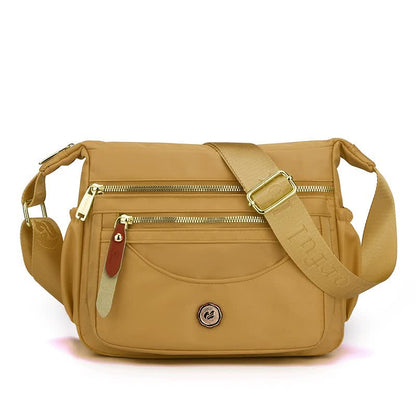Gold Nylon Crossbody Bag with Multiple Compartments - Compact and Stylish Design V888-ELOSUNG15673