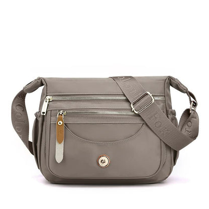 Coffee Nylon Crossbody Bag with Multiple Compartments - Compact and Stylish Design V888-ELOSUNG15675