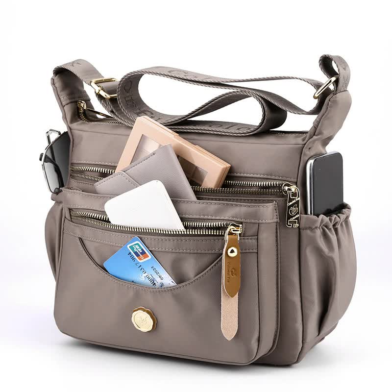 Pink Nylon Crossbody Bag with Multiple Compartments - Compact and Stylish Design V888-ELOSUNG15678