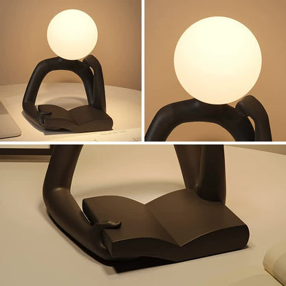 Black Creative Book Reader Desk Lamp - USB Powered, Modern Resin Design V888-ELOSUNG15685