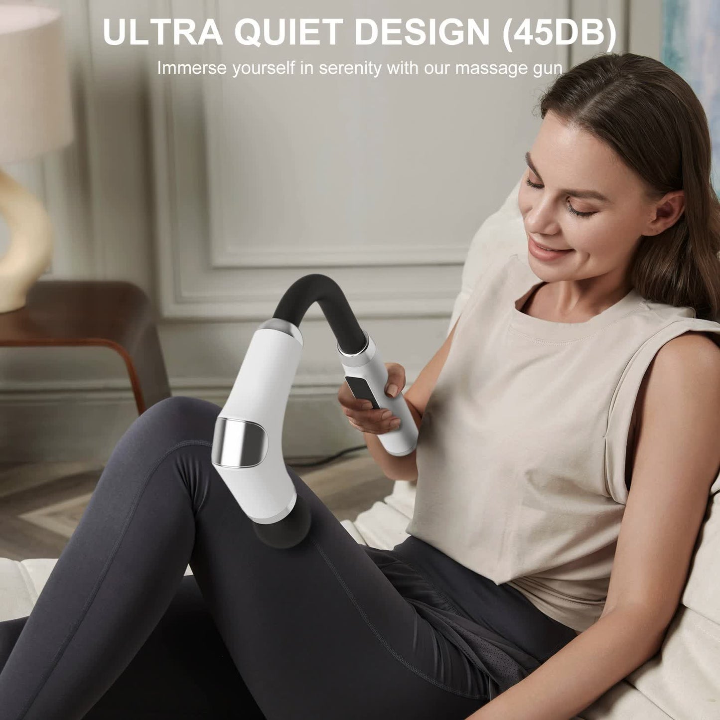 Long-Handle Percussion Massage Gun - Adjustable Speed Muscle Relaxation Device( Four Massage Heads) V888-ELOSUNG15705