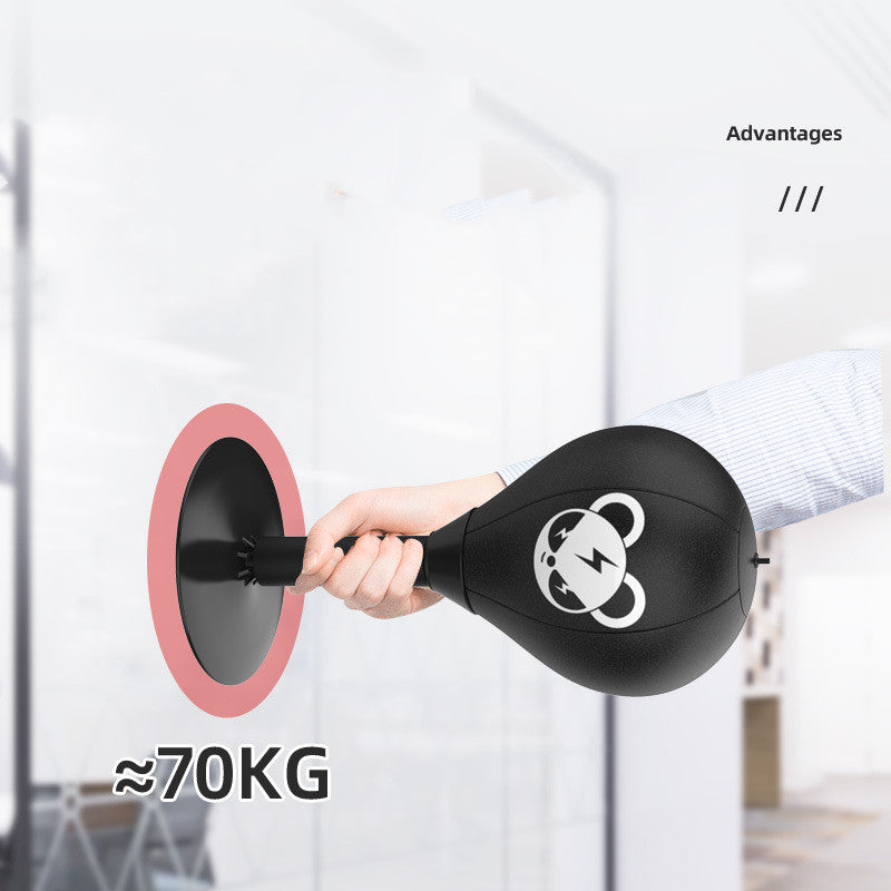 Adjustable Desktop Punching Speed Ball - Durable PU Leather, Stable Base (Bear pattern and Kids Boxing Gloves) V888-ELOSUNG15725