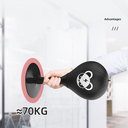 Adjustable Desktop Punching Speed Ball - Durable PU Leather, Stable Base (Bear pattern and Kids Boxing Gloves) V888-ELOSUNG15725