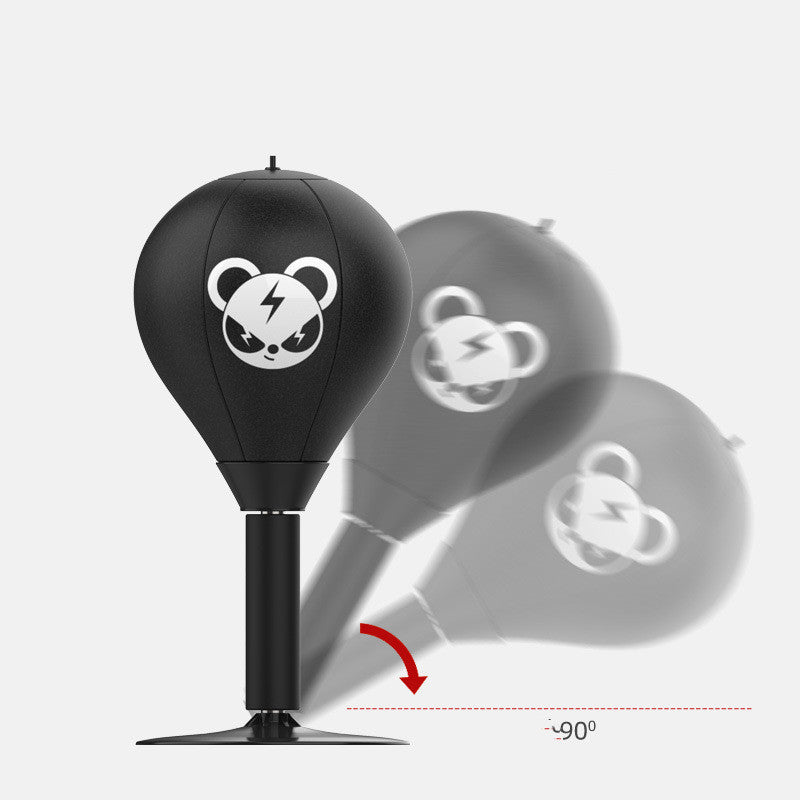 Adjustable Desktop Punching Speed Ball - Durable PU Leather, Stable Base (Bear pattern and Kids Boxing Gloves) V888-ELOSUNG15725
