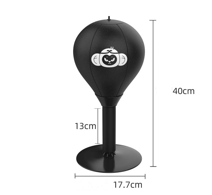 Adjustable Desktop Punching Speed Ball - Durable PU Leather, Stable Base (Monkey pattern and Kids Boxing V888-ELOSUNG15726