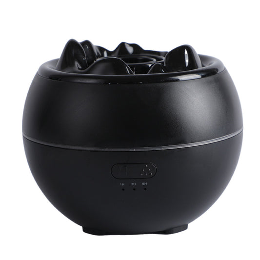 Volcanic Flame Aroma Diffuser (Black Ordinary Style)- 360ml Ultrasonic Humidifier with 7-Color LED Light and V888-ELOSUNG15737