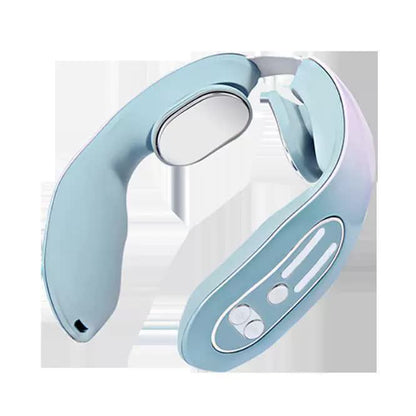 Gradient Blue 12-Level Intelligent Neck Massager with Heating Function - Pain Relief and Relaxation V888-ELOSUNG15804