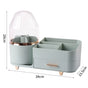 Green Rotating Makeup Organizer Box - Multi-Compartment Cosmetic Storage with Dustproof Cover V888-ELOSUNG15833