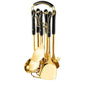 Black Gold Stainless Steel Kitchen Utensil Set - 7-Piece Golden Cooking Tools with Stand V888-ELOSUNG15849