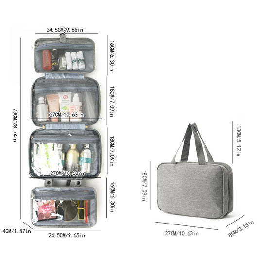 Green Multipurpose Portable Travel Toiletry Bag - Waterproof Cosmetic Organizer with Zipper V888-ELOSUNG15882