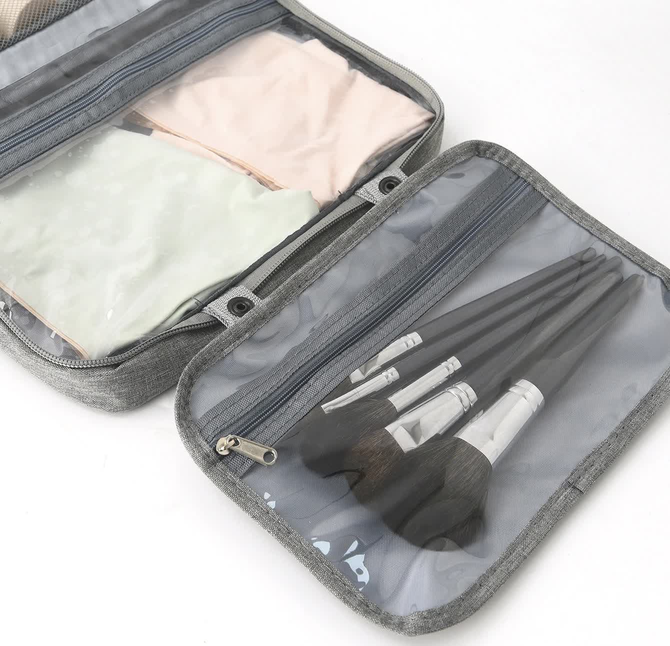 Green Multipurpose Portable Travel Toiletry Bag - Waterproof Cosmetic Organizer with Zipper V888-ELOSUNG15882