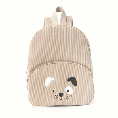 Cute Khaki Dog Backpack - Soft Corduroy Material with Adjustable Straps V888-ELOSUNG15890