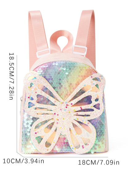 Glitter Butterfly Sequin Backpack - Sparkling Small Backpack for Kids V888-ELOSUNG15895