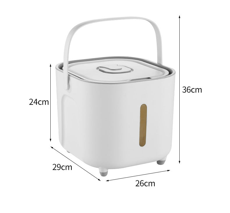 Large Capacity Rice Storage Container with Handle - Airtight, Press-to-Open Design for Convenient Rice V888-ELOSUNG15933